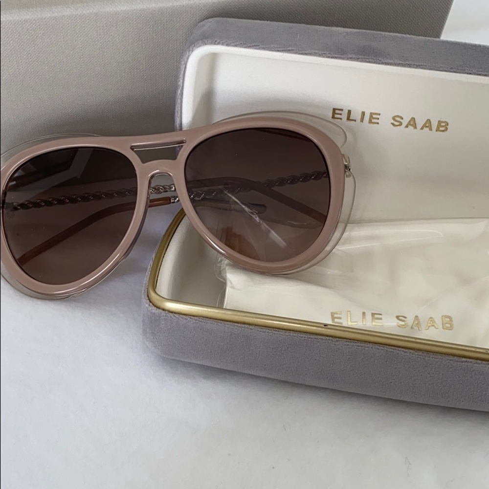 New Elie Saab tan sunglasses with case ES 035/G/S